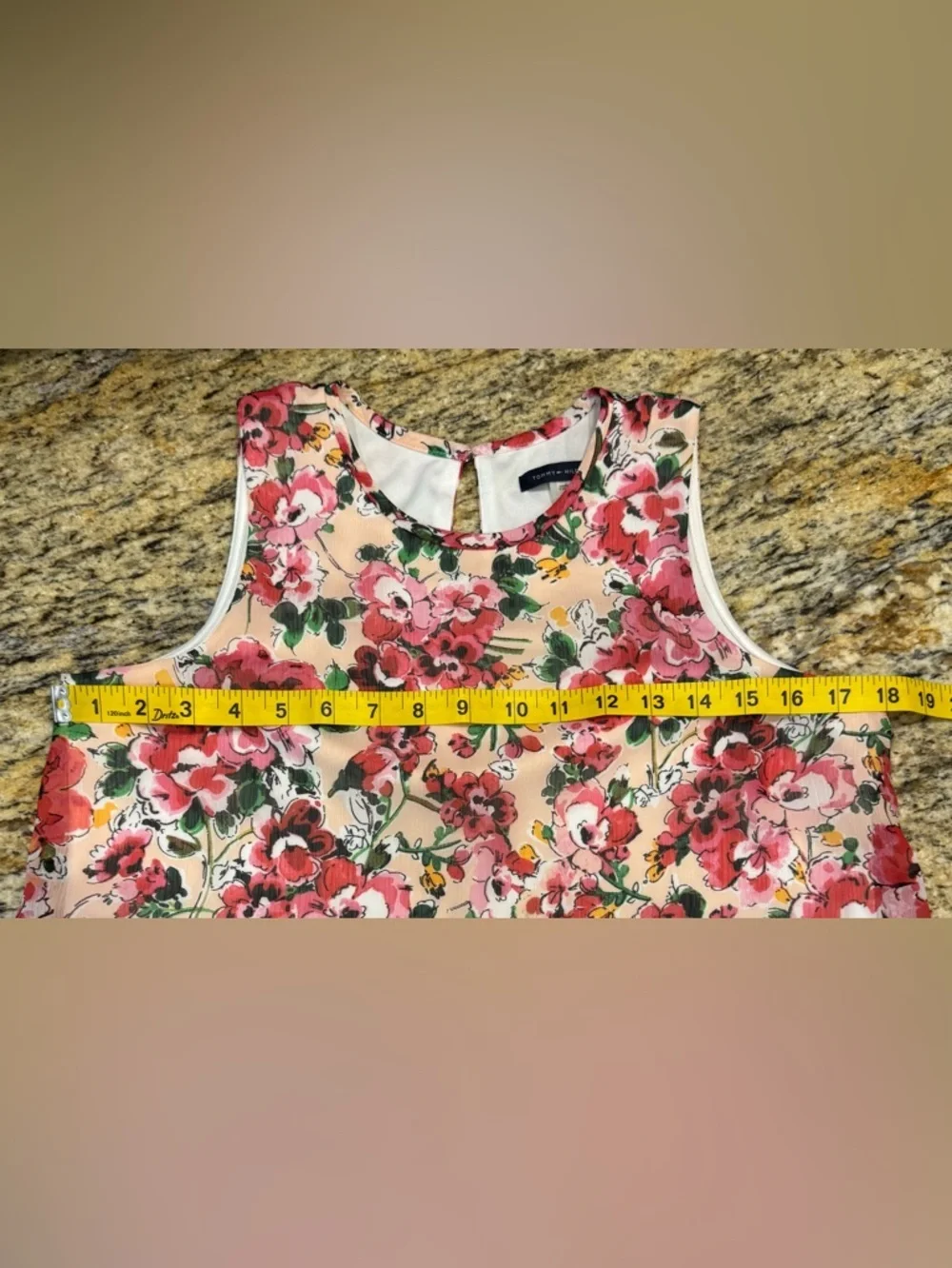 Tommy Hilfiger Pink Floral Lined Shift Dress Size 4 Knee Length